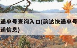 韵达快递单号查询入口(韵达快递单号查询入口查快递信息)