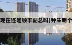 钟生明现在还是顺丰副总吗(钟生明个人资料)