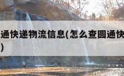 查询圆通快递物流信息(怎么查圆通快递的物流信息)