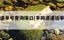丰网快递单号查询接口(丰网速递运单号查询)