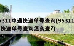 95311中通快递单号查询(95311中通快递单号查询怎么查?)