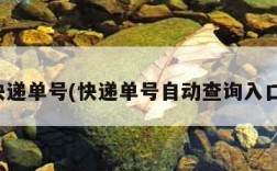 快递单号(快递单号自动查询入口)