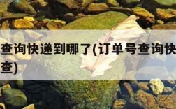 订单号查询快递到哪了(订单号查询快递到哪了怎么查)