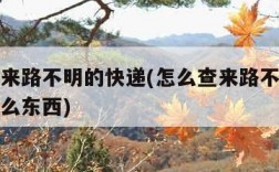 怎么查来路不明的快递(怎么查来路不明的快递是什么东西)