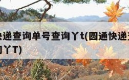 圆通快递查询单号查询丫t(圆通快递查询单号查询丫T)