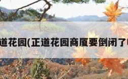 正道花园(正道花园商厦要倒闭了吗)