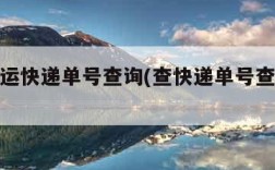 丰网速运快递单号查询(查快递单号查询圆通快递)