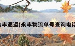 永丰速运(永丰物流单号查询电话)
