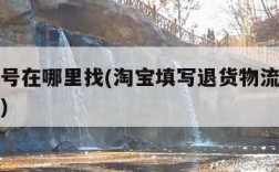 物流单号在哪里找(淘宝填写退货物流单号在哪里找)
