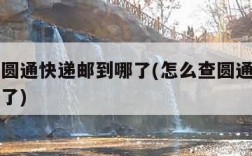 怎样查圆通快递邮到哪了(怎么查圆通快递寄到哪里了)