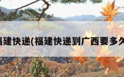 福建快递(福建快递到广西要多久)