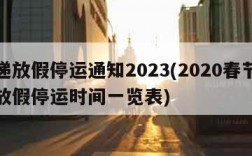 快递放假停运通知2023(2020春节快递放假停运时间一览表)
