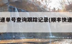 顺丰快递单号查询跟踪记录(顺丰快递查询的)