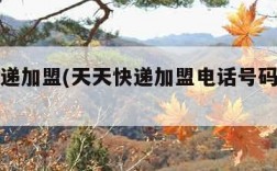 天天快递加盟(天天快递加盟电话号码是多少)
