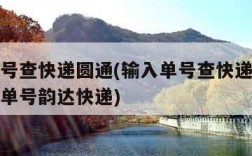 输入单号查快递圆通(输入单号查快递圆通快递查询单号韵达快递)