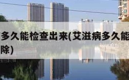 艾滋病多久能检查出来(艾滋病多久能检查出来能排除)