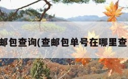 邮包查询(查邮包单号在哪里查)