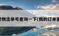 百世物流单号查询一下(我的订单查询)