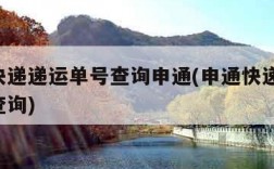 申通快递递运单号查询申通(申通快递 快递单号查询)