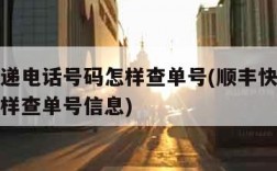 顺丰快递电话号码怎样查单号(顺丰快递电话号码怎样查单号信息)