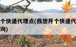 我想开个快递代理点(我想开个快递代理点去哪里咨询)