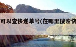在哪里可以查快递单号(在哪里搜索快递单号查询)