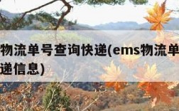 ems物流单号查询快递(ems物流单号查询快递信息)