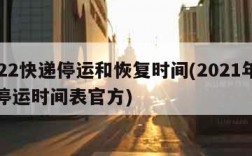 2022快递停运和恢复时间(2021年快递停运时间表官方)