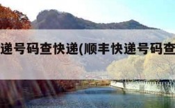 顺丰快递号码查快递(顺丰快递号码查快递信息)