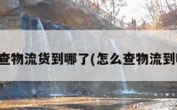 如何查物流货到哪了(怎么查物流到哪了)