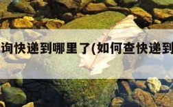 如何查询快递到哪里了(如何查快递到哪里了)