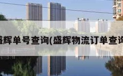 盛辉单号查询(盛辉物流订单查询)