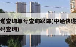 中通快递查询单号查询跟踪(中通快递查询输入单号码查询)