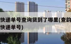查韵达快递单号查询货到了哪里(查韵达快递到哪了快递单号)