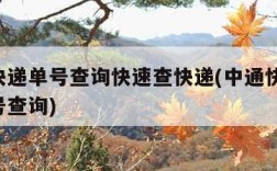 中通快递单号查询快速查快递(中通快递 快递单号查询)