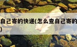 怎么查自己寄的快递(怎么查自己寄的快递单号查询)