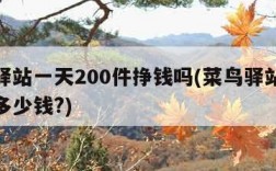 菜鸟驿站一天200件挣钱吗(菜鸟驿站一天能挣多少钱?)