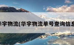 华宇物流(华宇物流单号查询信息)
