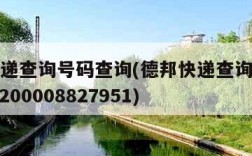 德邦快递查询号码查询(德邦快递查询号码查询dpk200008827951)