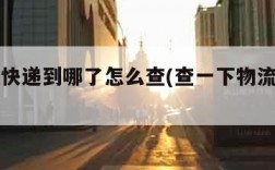 查物流快递到哪了怎么查(查一下物流快递到哪了)