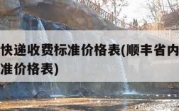 省内寄快递收费标准价格表(顺丰省内寄快递收费标准价格表)