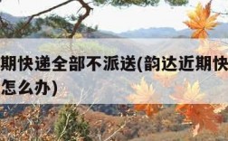 韵达近期快递全部不派送(韵达近期快递全部不派送怎么办)