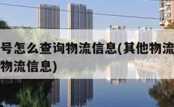 物流单号怎么查询物流信息(其他物流单号怎么查询物流信息)