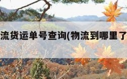 全国物流货运单号查询(物流到哪里了怎么查)