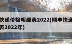 顺丰快递价格明细表2022(顺丰快递价格明细表2022年)