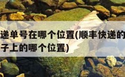 顺丰快递单号在哪个位置(顺丰快递的快递单号在单子上的哪个位置)