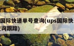 ups国际快递单号查询(ups国际快递单号查询跟踪)