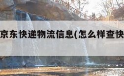 怎么查京东快递物流信息(怎么样查快递物流信息)