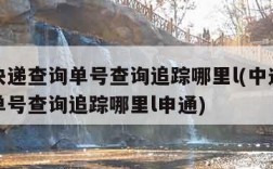 中通快递查询单号查询追踪哪里l(中通快递查询单号查询追踪哪里l申通)