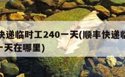 顺丰快递临时工240一天(顺丰快递临时工240一天在哪里)